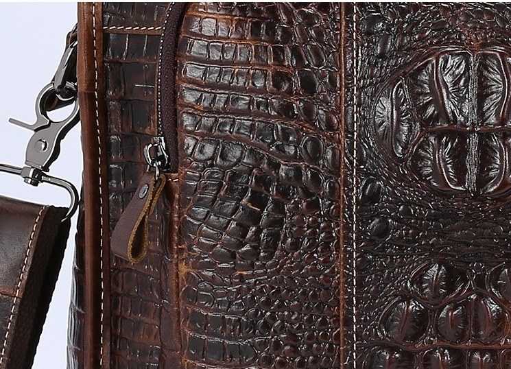 Túi Đeo Chéo Nam Da Bò Vân Cá Sấu Cao Cấp PL033