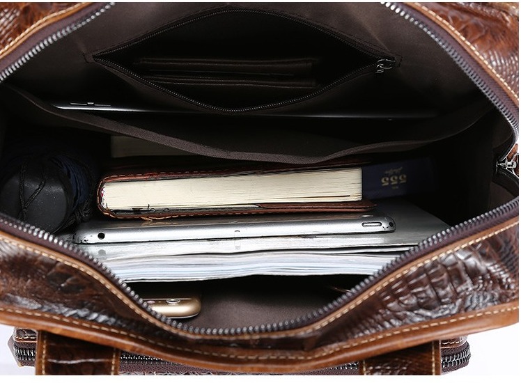 Túi Đeo Chéo Nam Da Bò Vân Cá Sấu Cao Cấp PL033