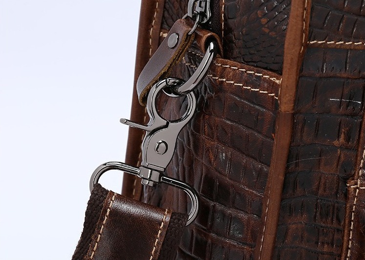 Túi Đeo Chéo Nam Da Bò Vân Cá Sấu Cao Cấp PL033