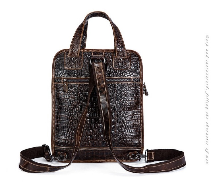 Túi Đeo Chéo Nam Da Bò Vân Cá Sấu Cao Cấp PL033