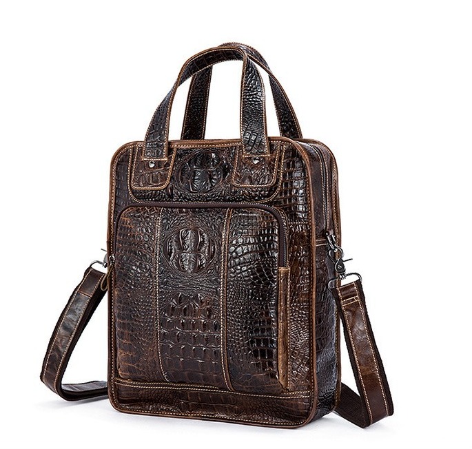 Túi Đeo Chéo Nam Da Bò Vân Cá Sấu Cao Cấp PL033