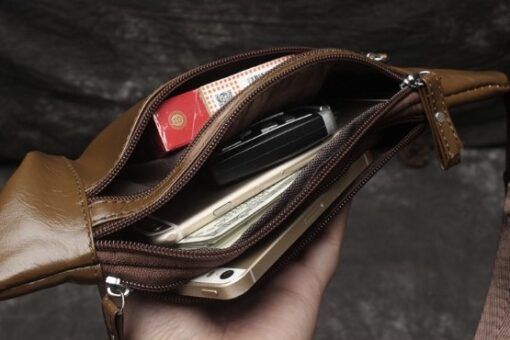 Túi Bao Tử Đeo Bụng Đựng Điện Thoại Da Bò Nam, Nữ IP059